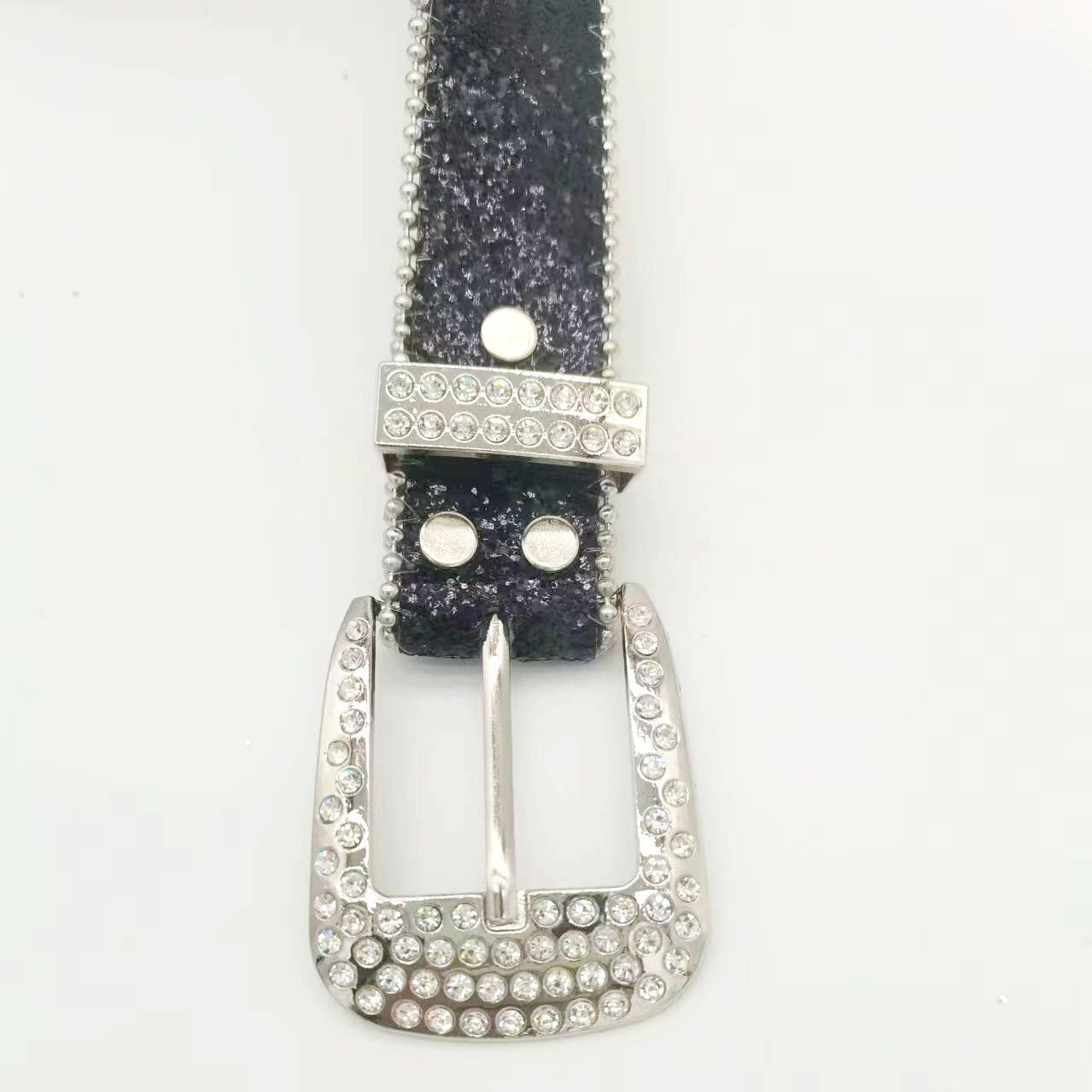 Chic Punk Inspired Women's Belt with Intricate Crystal Rhinestone Work for a Stylish Edge