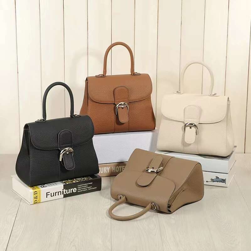100% Genuine Leather Handbag For Women 2023 Designer Fashion Retro One Shoulder Ladies Top-Handle Bag