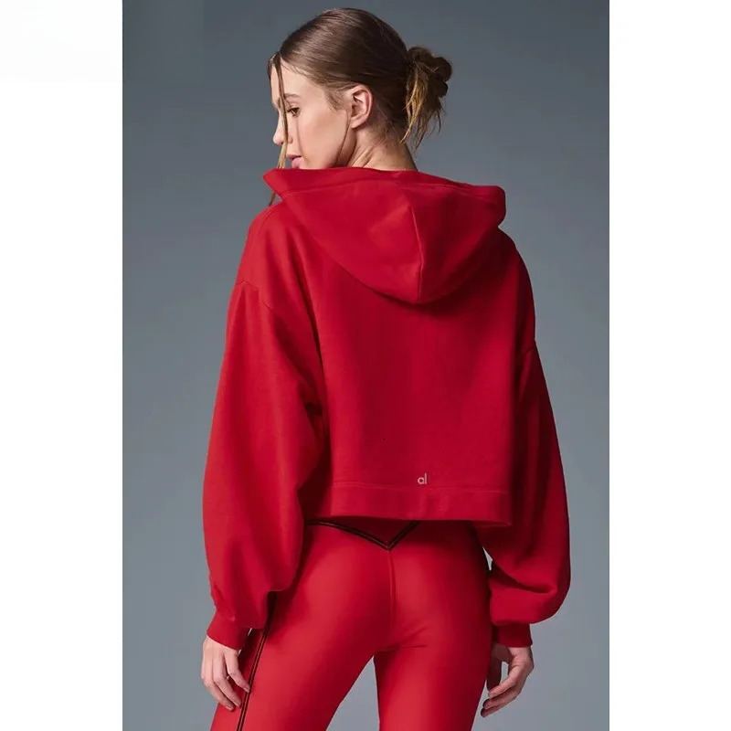 2025 Women's Retro Solid Color Casual Senior Sense Sports Loose Autumn And Winter Fashion Short Hoodie