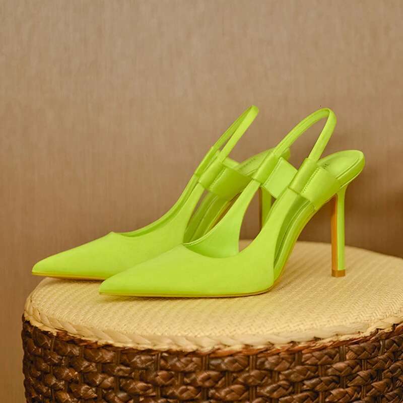 Pmwrun 2025 Summer New Brand Women Sgback Sandals Pointed Toe Slip On Thin High Heel Ladies Elegant Pumps Shoes