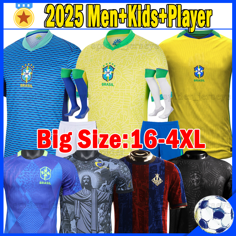 XXXL 4XL 2024 2025 brazils NEYMAR JR RAPHINHA soccer jerseys Women's team LUIZ HENRIQU 24 25 26 Player version football shirts brasil goalkeeper jersey kids kits sets