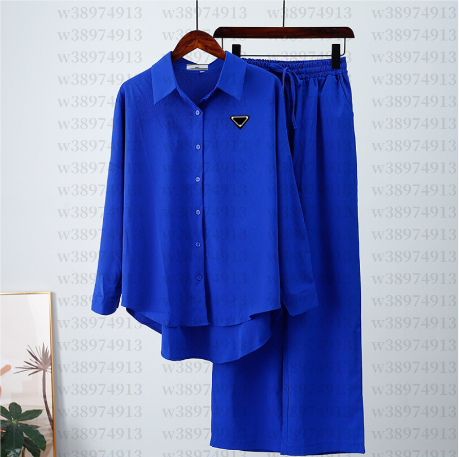 Holiday Wide Leg Pants Set Two Piece Set Women Vintage Boho Maxi Shirt Autumn Casual Loose Work Streetwear Outfits