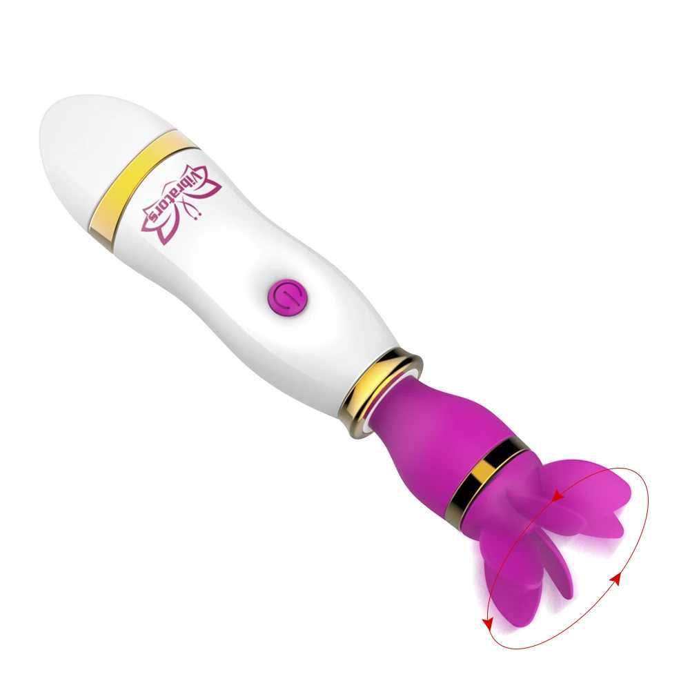 AV Stick 12 Speed Female Masturbator Nipple Clitoris Stimulator 360 Degree Rotation Tongue Licking Vibrator Sex Toys for WomanXJ250218