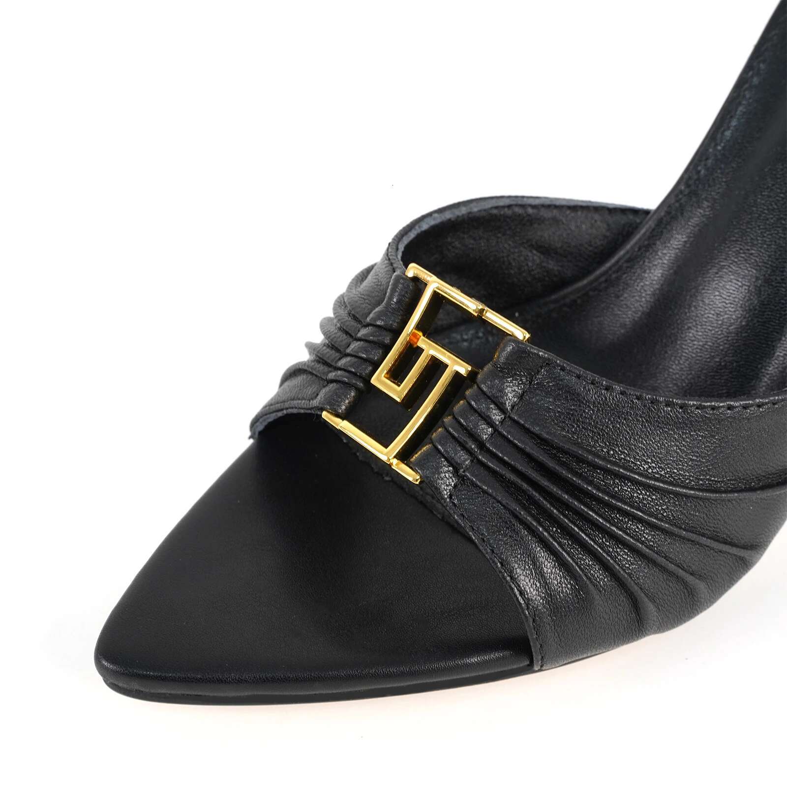 34-44 Plus Size Slippers 9Cm Slim Heel Women's Elegant Pointed Banquet Shoes Urious Leather High Heels