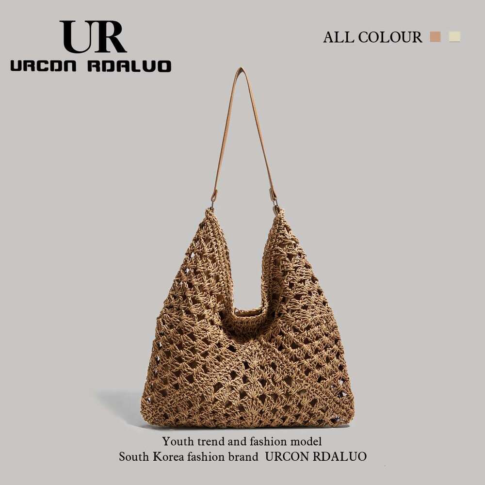 Women's Bags UR large capacity travel shoulder bag women's handbag new gold luxury designer brand hand woven bag silver evening handbag chic