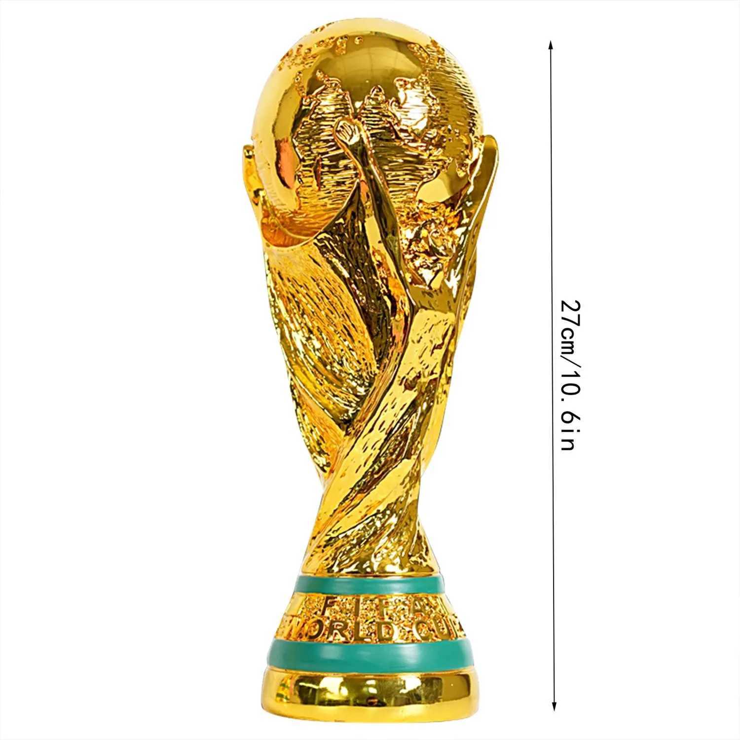 Golden Resin Football Trophy s Soccer Trophies Resin Ornament 2024 New Football Fan Gift Home Office Decoration Craft W250217