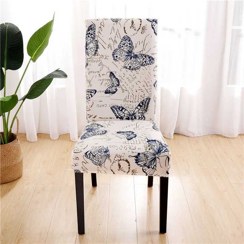 Spandex Chair Cover Stretch He Dining Elastic Floral Print Chair Covers Mtifunctional Spandex Elastic Cloth Universal SizeT250217