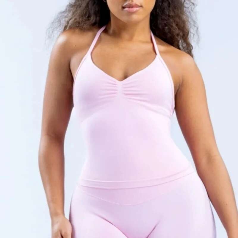 New Impact Sports Vest Women's Fiess Yoga Top Gym Clothes Workout Backless Scrunch Built-In Bra With Cups Tops