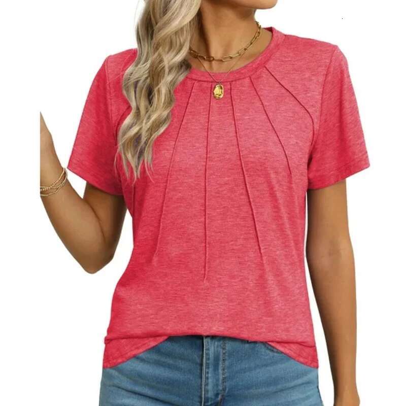 2025 Women's Tshirt Fashion Tops Lace Short Sleeve Business T-shirts Summer Casual Knitted Shirt Designer T Shirt