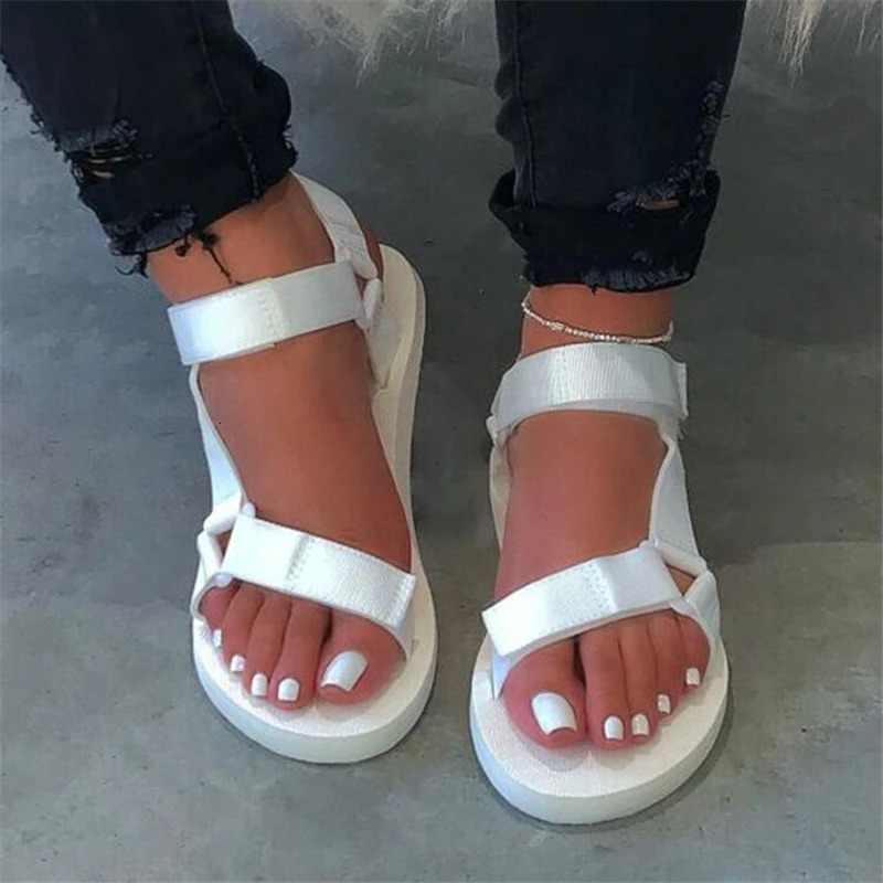 Women Summer Soft Slip Sandals Woman Buckle Strap Foam Sole Durable Sandals Ladies Outdoor Casual Beach Shoes 250217