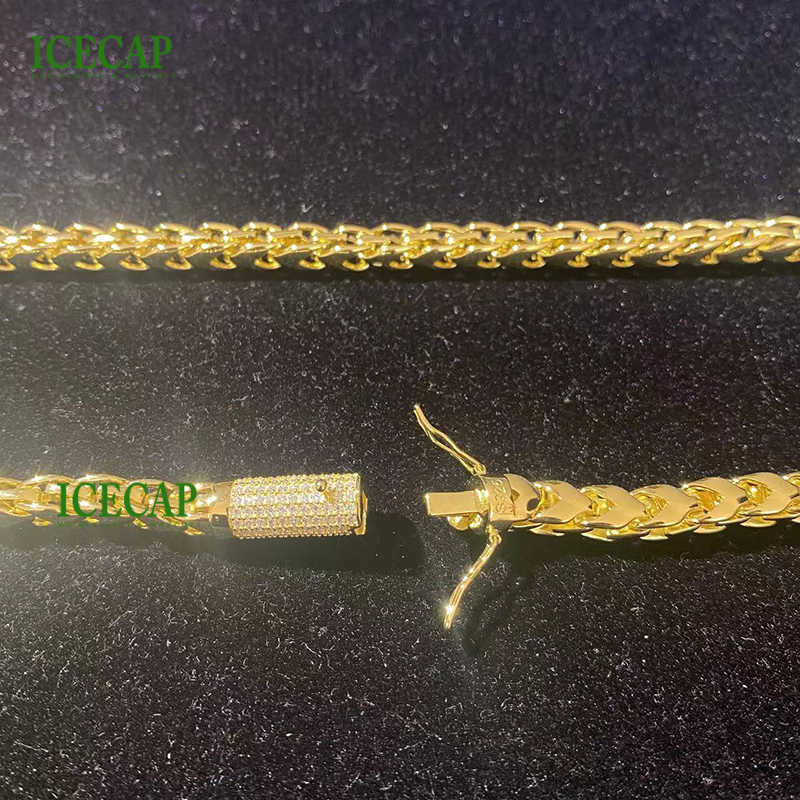 Latest Luxury Design Custom Hip Hop 925 Silver Chain Fashion Jewelry Necklaces Gold Plated Miami Link Chain Necklace For Men