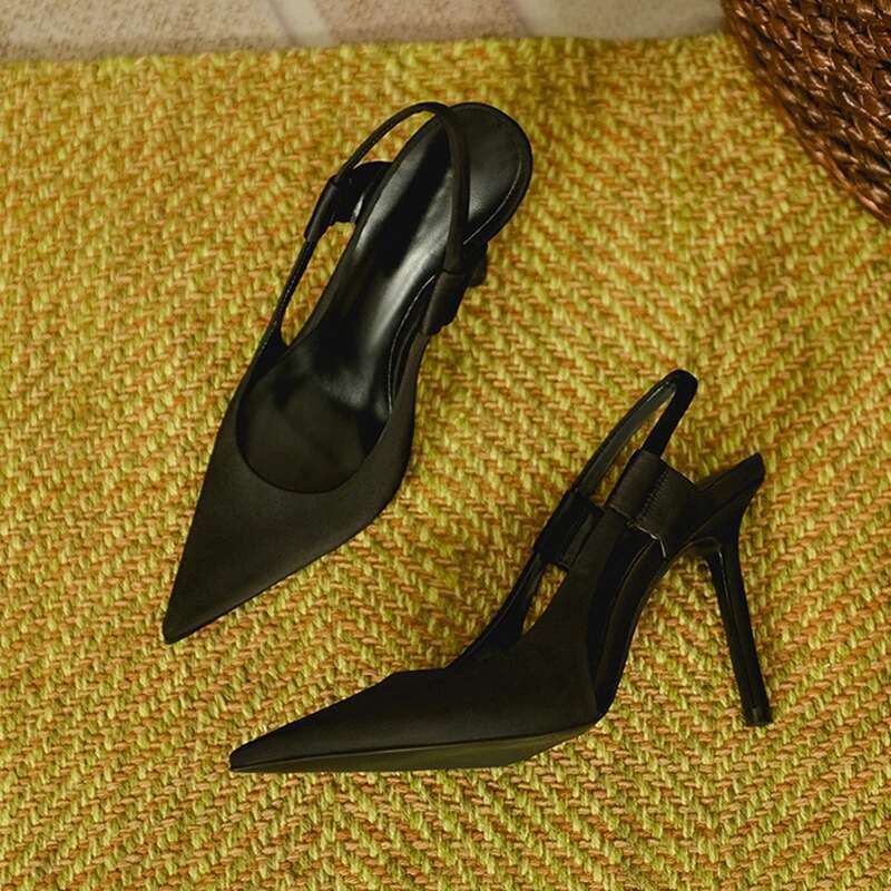 Pmwrun 2025 Summer New Brand Women Sgback Sandals Pointed Toe Slip On Thin High Heel Ladies Elegant Pumps Shoes