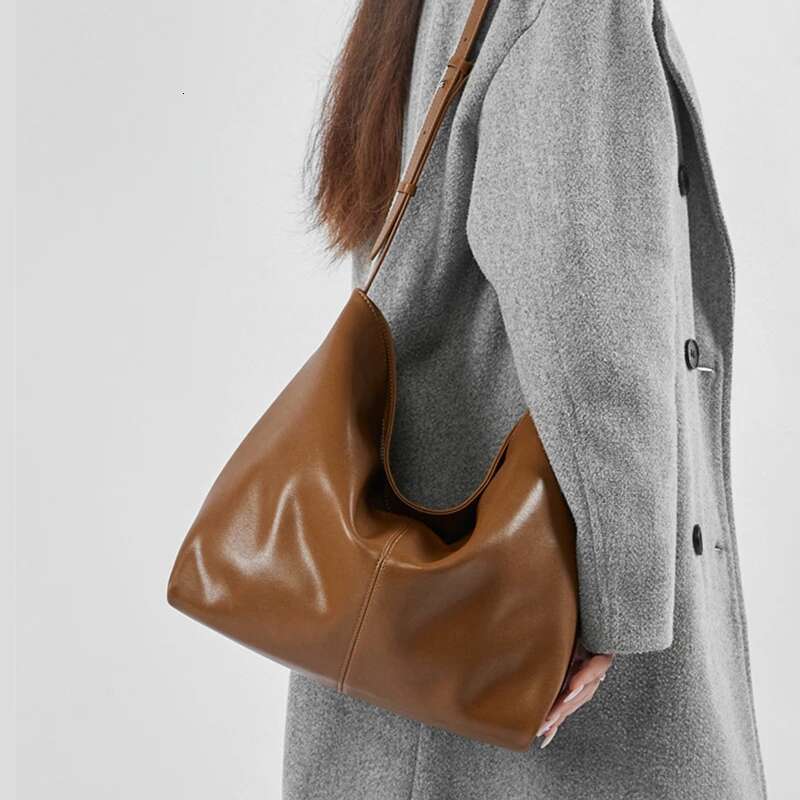 Hifashion Vintage Genuine Leather Hobo Crossbody Shoulder Bags For Women 2024 Trend Designer Large Capacity Work Ladies Handbags