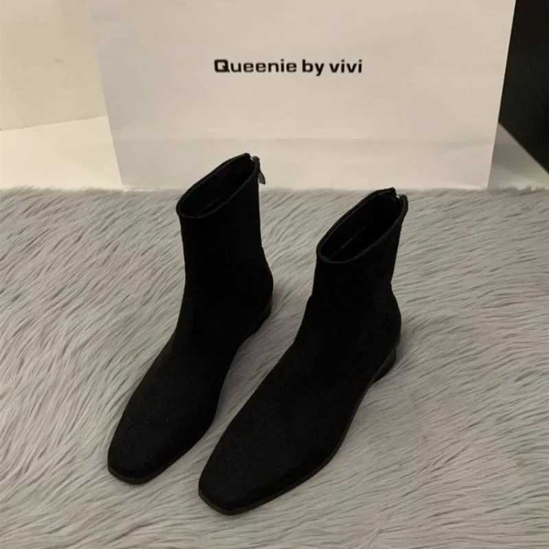 Womens Shoes 2024 High Quality Mid-Calf Womens Boots Fi Back Zip Modern Boots Women Hot Sale Solid Shoes for WomenzapatosXJ250217