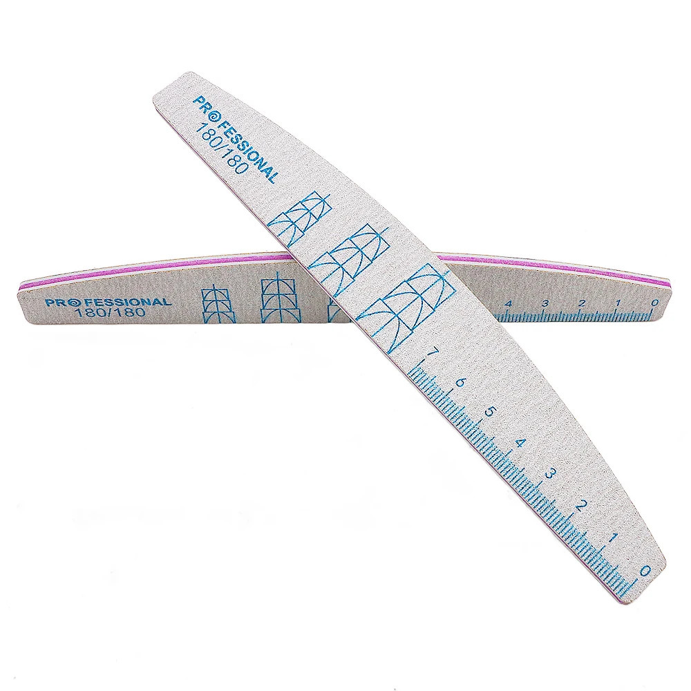 50Pcs Strong Sandpaper Nails File For Manicure 100/100 100/180 150/150 180/180 180/240 Grit Washable Curved Buffer Block Files 250214