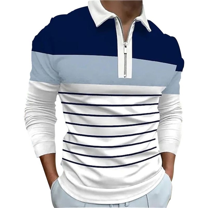 2024 Spring Mens Polo Shirt Long Sleeve Stand Basic Blouse Tee Shirt Top Casual T-shirt Men Shirt 250217