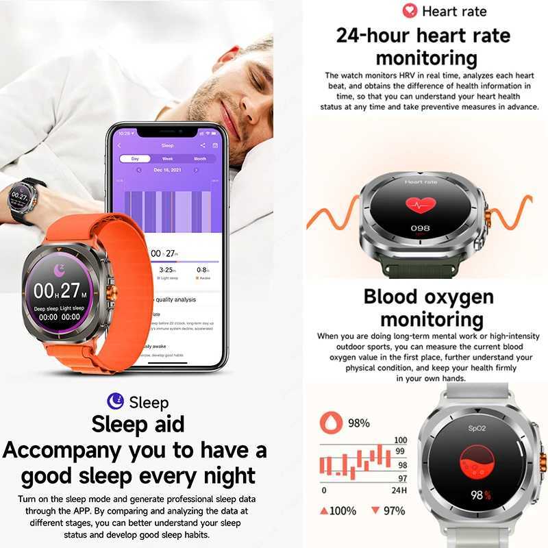 For 7 between GPS Cpass NFC Smart Watch Outdoor Sports Man AMOLED BT Call IP68 Galaxy 6 Upgraded Smartwatch Y250218