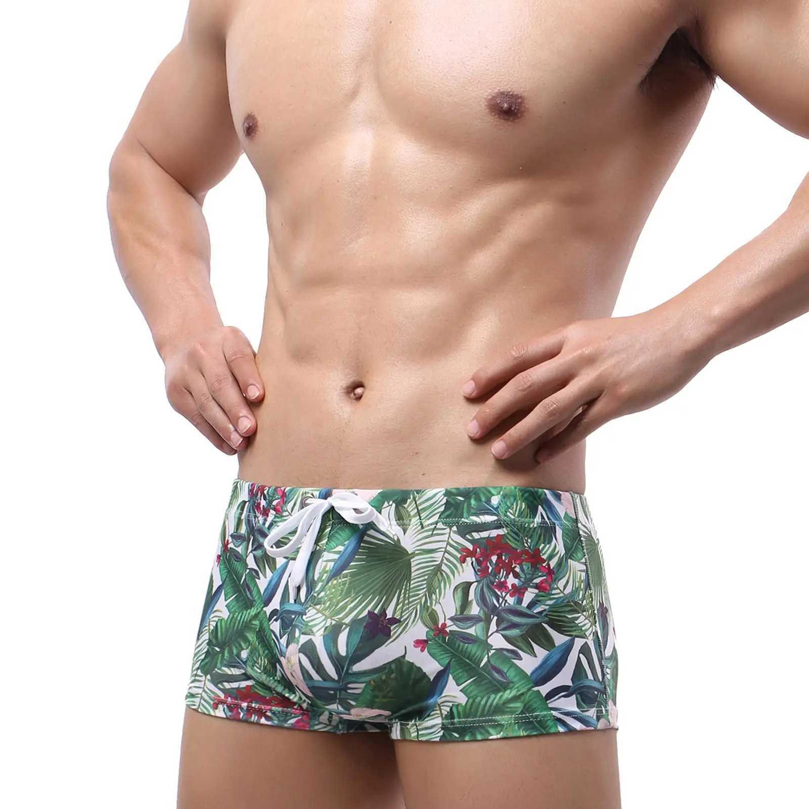 Mens Drawstring Swimwear Style Sexy Quick Dry Summer Swimming Trunks Beachwear Bathing Shorts M250218