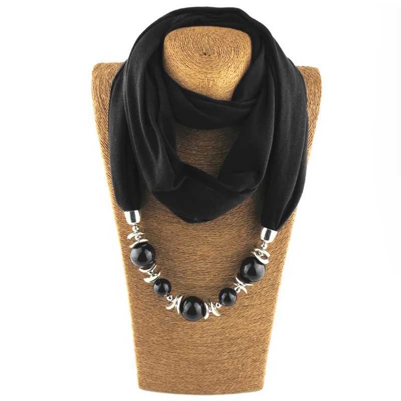 Retro polyester infinite scarf Shl Wr headband with bead pendant Tas W250218