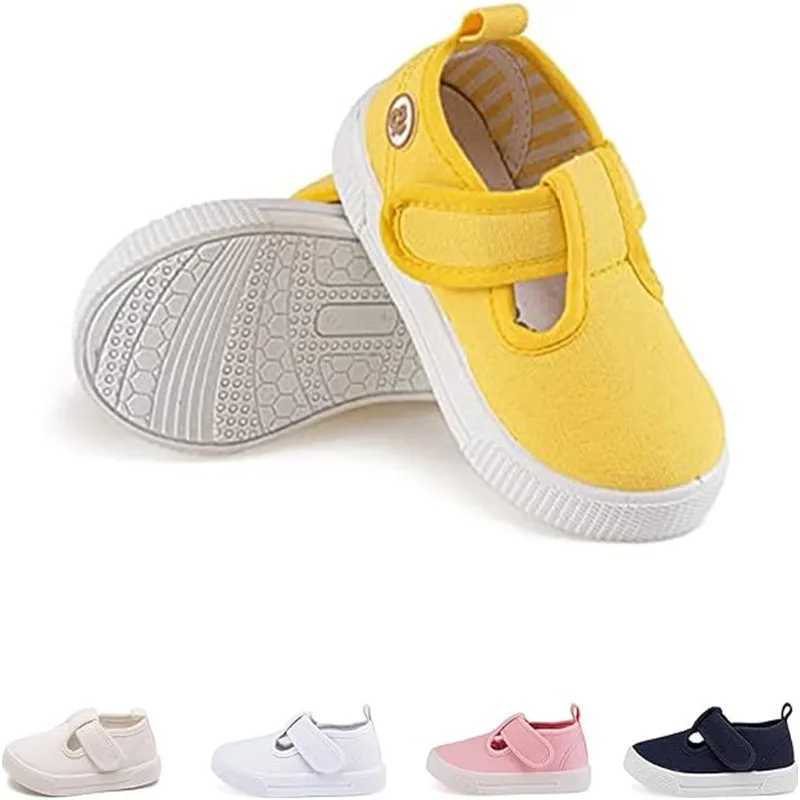 Preschool girl T-belt canvas sports shoes classic and comfortable for young children Mary Jane canvas apartment anti slip and casual canvas sports sho