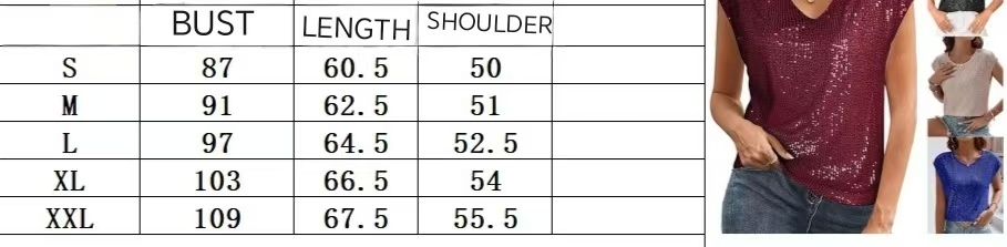 2025 New Women's T-shirts Fashion V-neck Sequin Solid Color Short Sleeved Designer T Shirt Black And Red Casual Office Women's Basic Tops Ts