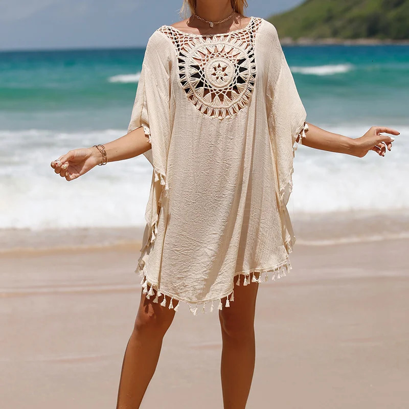 CROCHET BIKINIWomens Sexy Swimsuit Cover Up Dress Summer Bathing Suit Beachwear Shirt Coverups for Women 250212