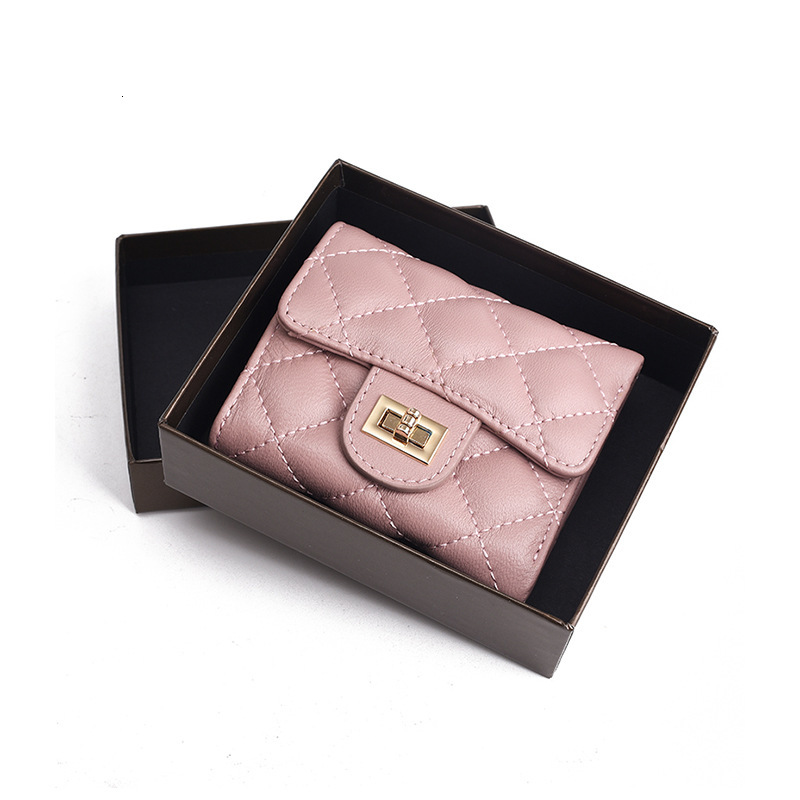 Xiaoxiangfeng women's short coin purse, simple diamond grid large capacity sheepskin wallet, real pickup bag #swissmilitary