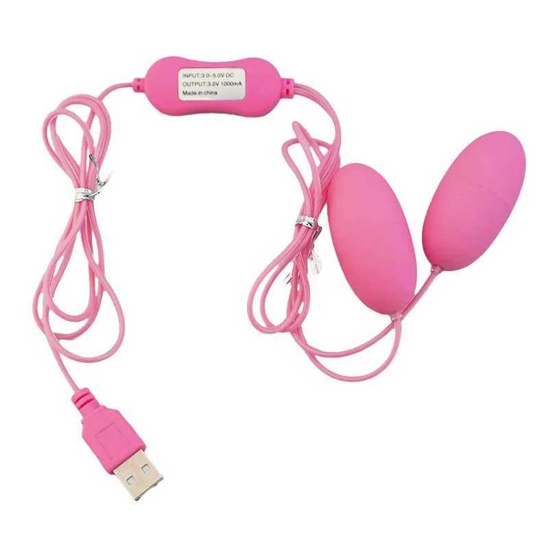 Female G-spot Bullet Vibrator Double Love Vibrating Masturbator Clitoral Stimulator USB Supply Prostate Vaginal MassagerXJ250218