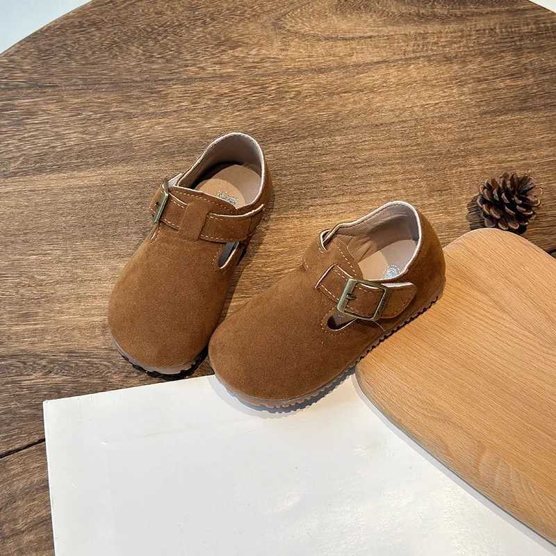 Boys Girls Flat Shoes Retro Non-slip Sweet Kids Moccasins Soft Sole 2024 New Fashion Children Leather Shoes Hook loop Elegant Z250217