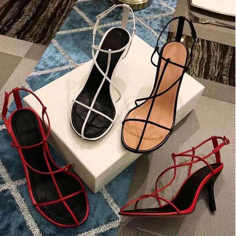 Hollow High Heels Sandals Open Toe Narrow Band Gladiator Women Summer Fashion Ladies Shoes Sandalias Mujer Verano