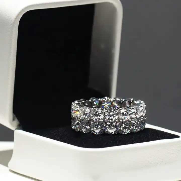 High Quality Custom 10K Solid Gold Diamond Ring Hip Hop Iced Out Moissanite Classic Rings