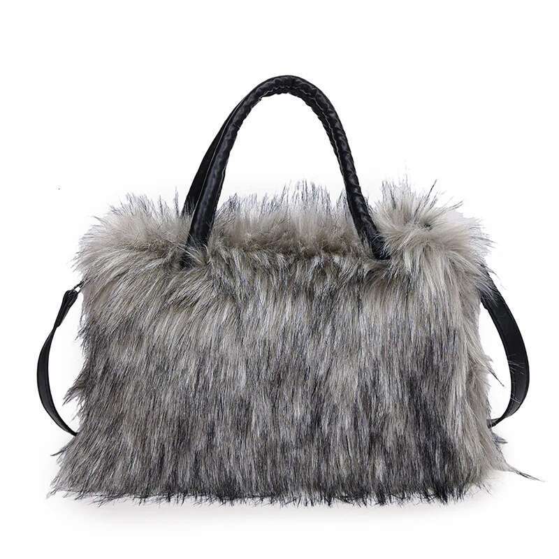 Women's autumn/winter fur 2024 new fashionable handbag large capacity crossbody shoulder tote bag