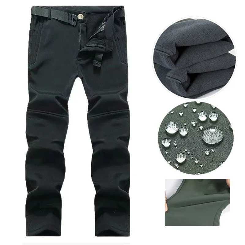 Mens Hiking Jackets Outdoor Softshell Suits Waterproof Camouflage Pants Tactical Hooded Fleece Coat Winter Gift BeltT250218