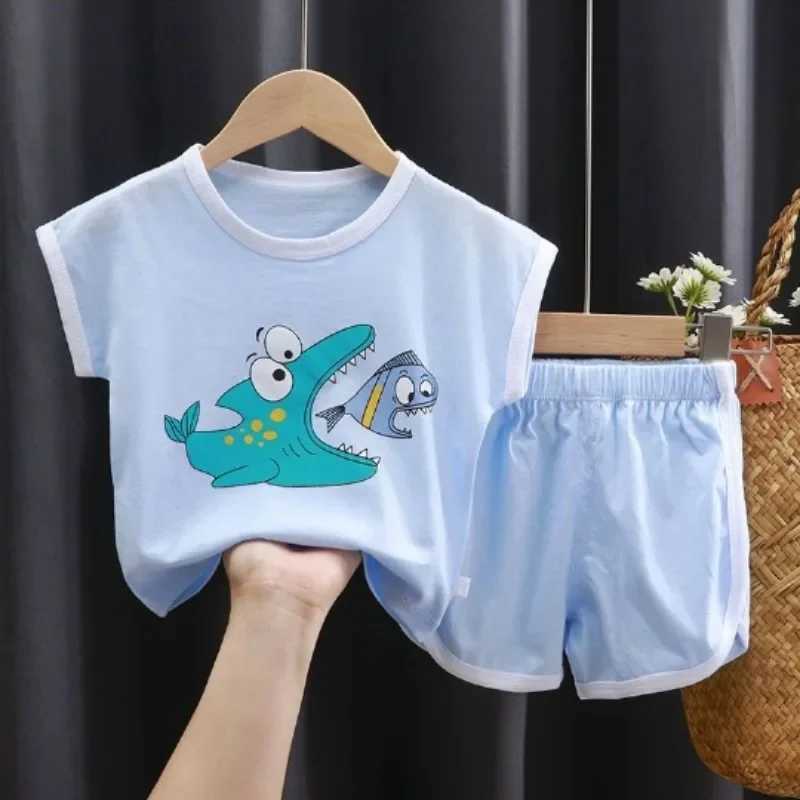 New Summer Children Short Sleeved Suit Boys Shorts Clothes Girls T-shirt Set children Clothing Set kids clothes W250218