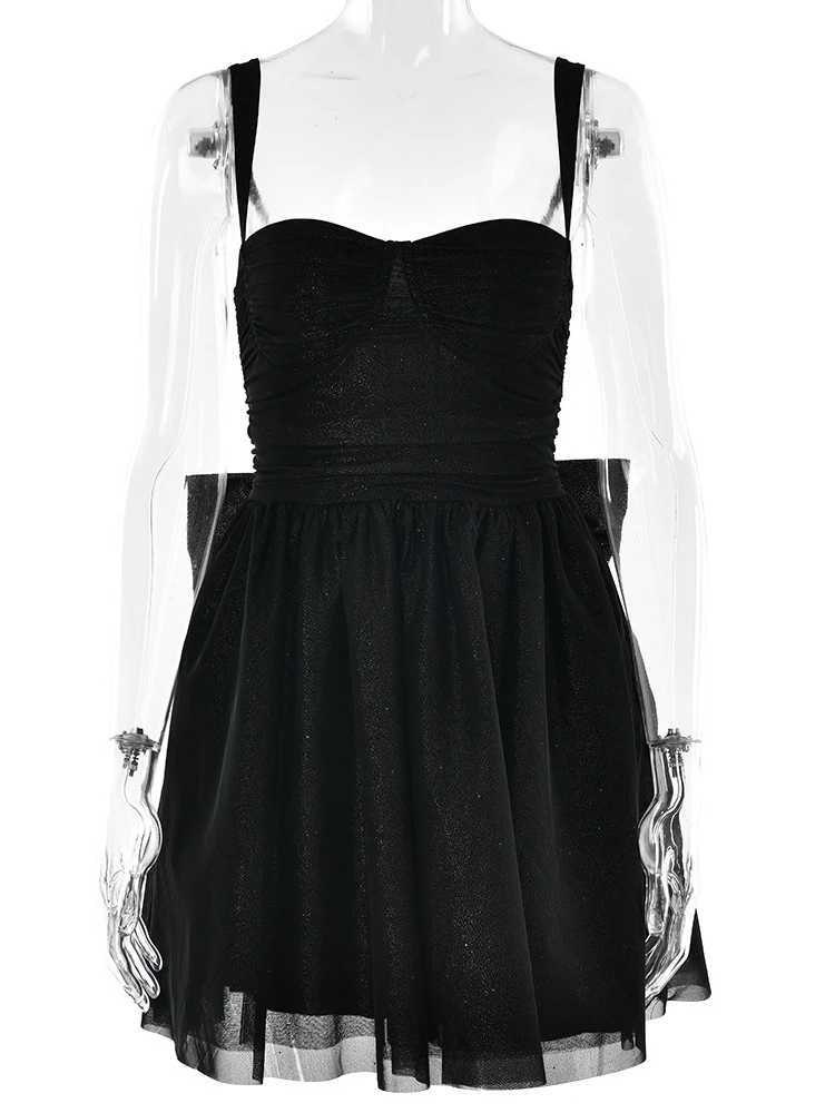 Basic Casual Dresses Fantoye Glitter Bright Silk Sparkling Bow Women Dress Apricot Spaghetti Strap Mini Dress Female Spring Slim Elegant Party Dress H