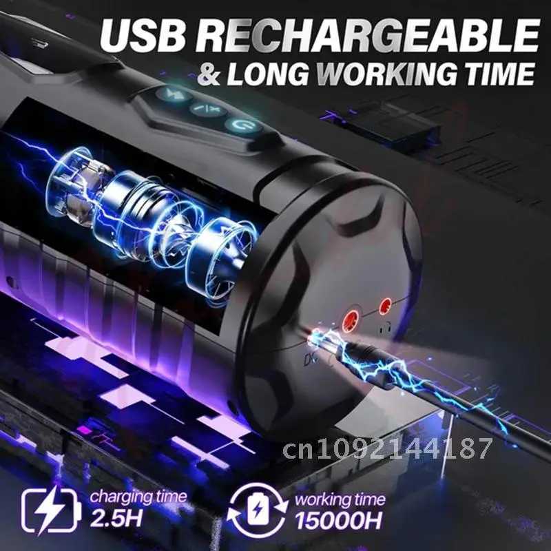 Hannibal Automatic Male Masturbator 7 Thrusting Pocket Modes Masturbator Sex For Cup Rotating Toy For Men Penis Pussy Electric W250218