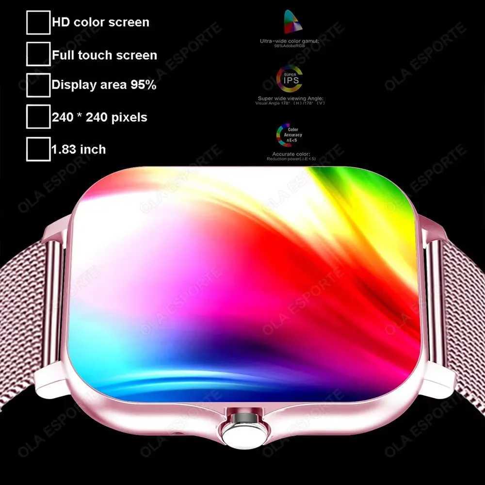 1.83 Waterproof Smart Watch with Message Answer Call Sleep Monitoring Sports Pedeter Information rts For iPhone Android Y250218