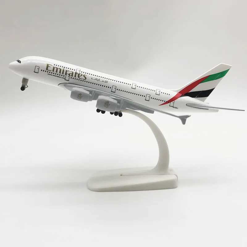 Airbus A380 20cm Aircraft Model Emirates Metal Replica Alloy Material Aviation Simulation Airplanes Decoration Plane ModelT250217