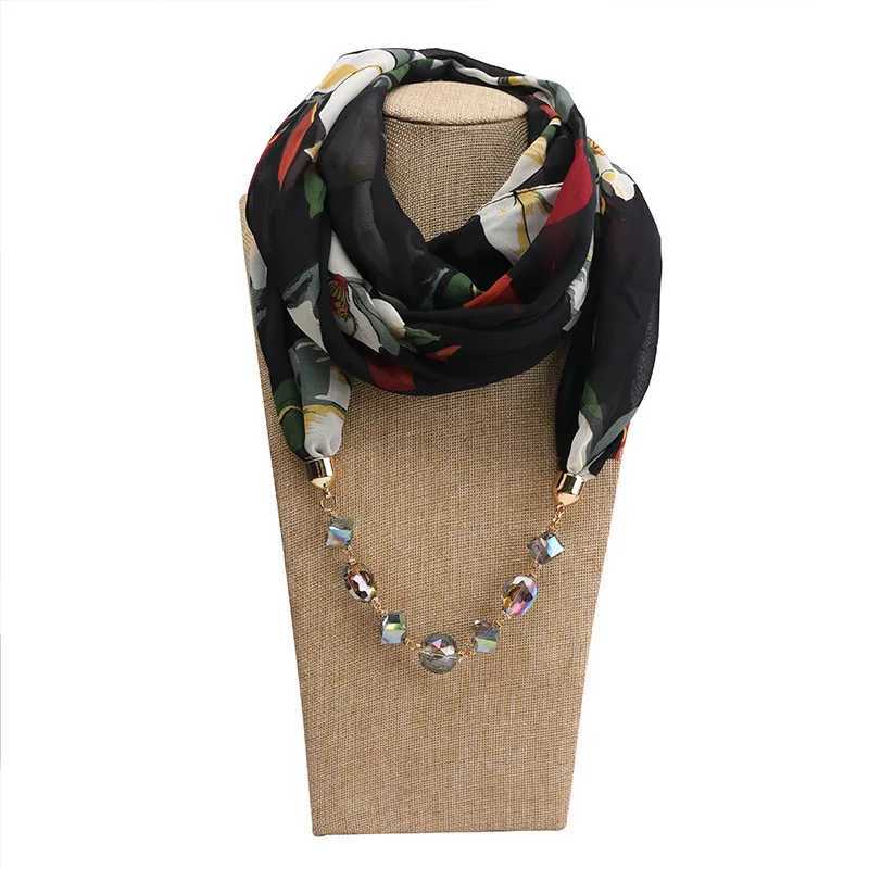 Womens fashion jewelry pendant necklace scarf womens chiffon shawl and Wrs womens fountain Muslim Wr headscarf W250218