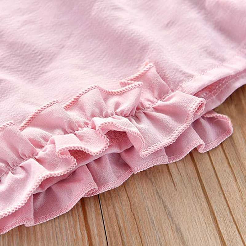 Humor Bear NEW Girls Clothing Set Sleeveless Summer Ice Bow Top T-shirt+Pants 2Pcs Suit Toddler Childrens Clothes W250218