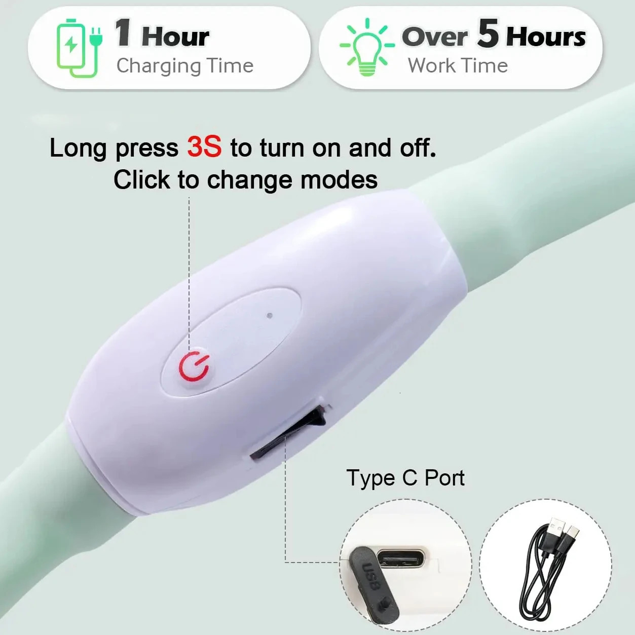 USB Rechargeable Glowing Collar for Large and Small Dogs LED Glowing Dog Collar 9 Flashing Modes Adjustable Soft Silicone Collar 250218