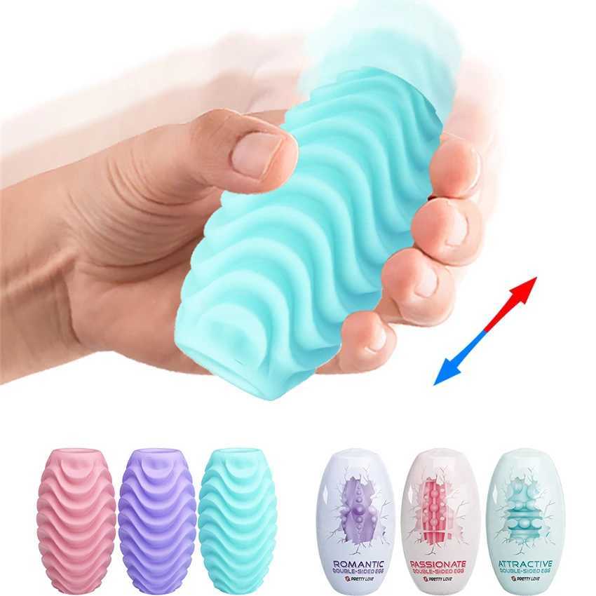 Male Pocket Cat Masturbation Egg Portable Stimulating Penis Massager Silicone Stretchable Masturbator Adult Sex Toy W250218