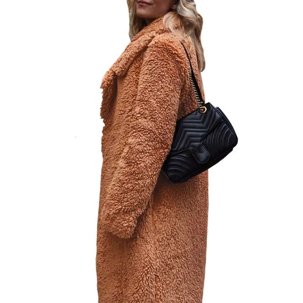 Autumn Winter Long Women Faux Fur 2024 Lady Loose Fit Thick Warm Jacket Female Plush Teddy Coat Fluffy Outwear