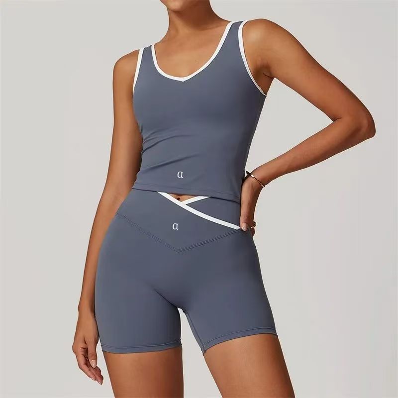 Spring summer new yoga women's two corsets gym bra fiess shorts sports wear comfortable and breathable