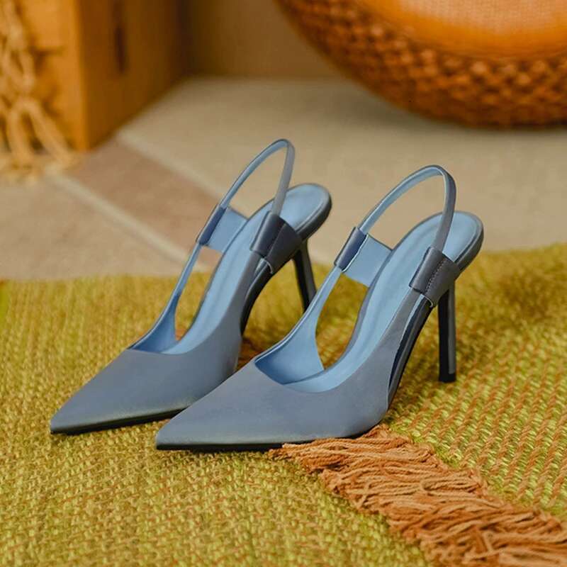 Pmwrun 2025 Summer New Brand Women Sgback Sandals Pointed Toe Slip On Thin High Heel Ladies Elegant Pumps Shoes
