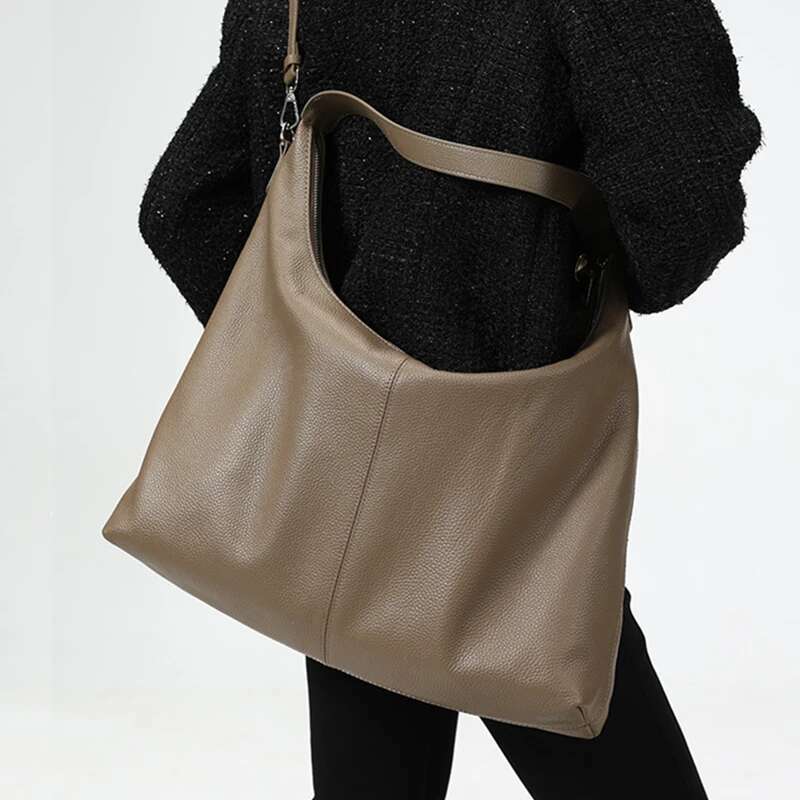 Hifashion Cow Genuine Leather Soft Hobo Shoulder Bags For Women 2025 Trend Designer Large Capacity Commuter Tote Ladies Handbags