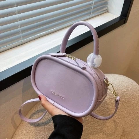 Black Grace OL Mini Ellips Woman Girl Messenger Shoulder Bag PU PVC Leather Women Sport Bag Lady Handbag Purses 250217