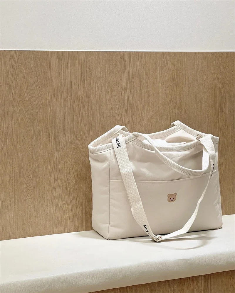 MILANCEL Korean Mommy Bag Multi-functional Handbag Fashion Shoulder Bag Outdoor Lightweight Canvas Mon Bag 250218