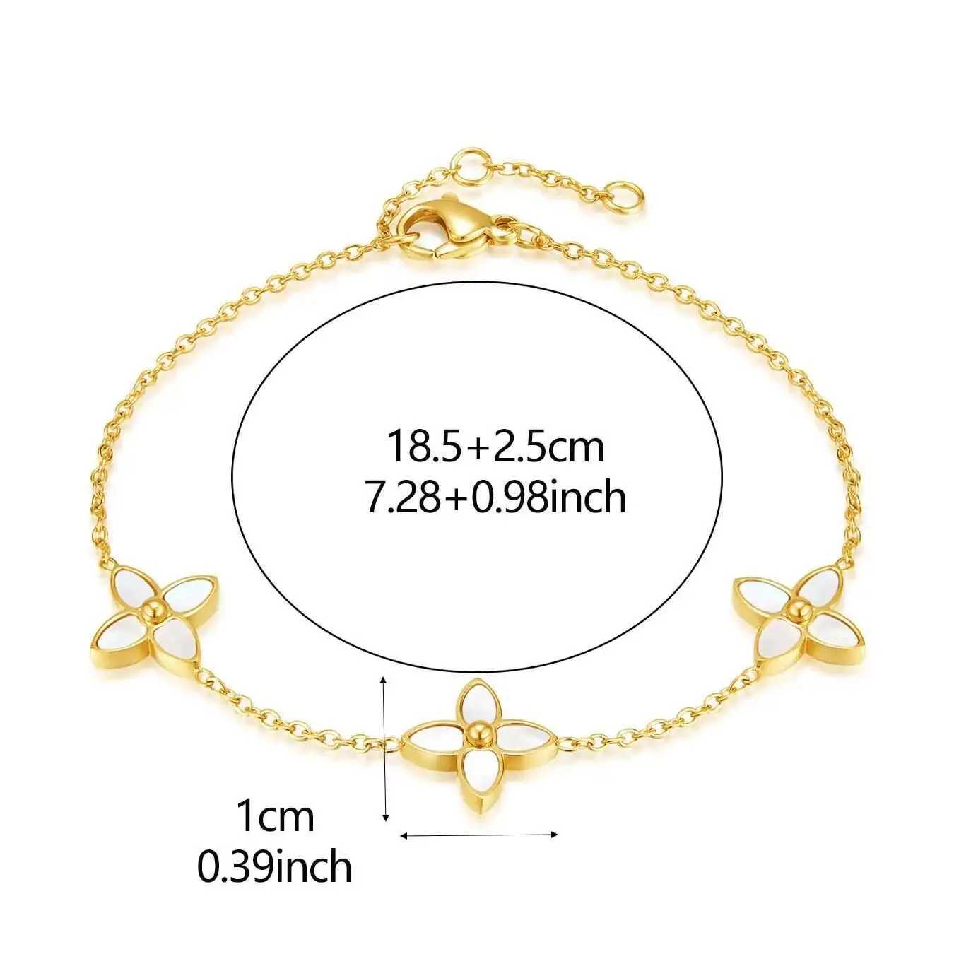 Chain Tiny Four Leaf Clover Bracelet Suitable for Women Gold Plated Stainless Steel Lucky 4-Leaf Gift Mother and Daughter H250217