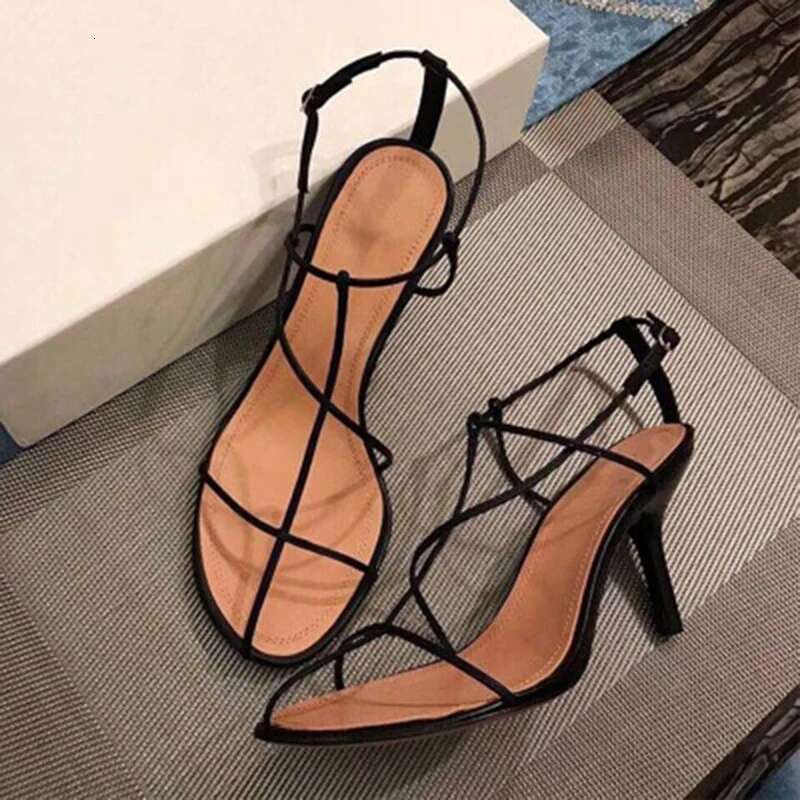 Hollow High Heels Sandals Open Toe Narrow Band Gladiator Women Summer Fashion Ladies Shoes Sandalias Mujer Verano